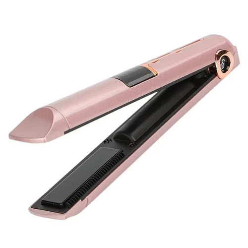 Portable USB Rechargeable Hair Straightener with Power Bank Lock System Travel Flat Irons Wireless Straightening Hair Curler