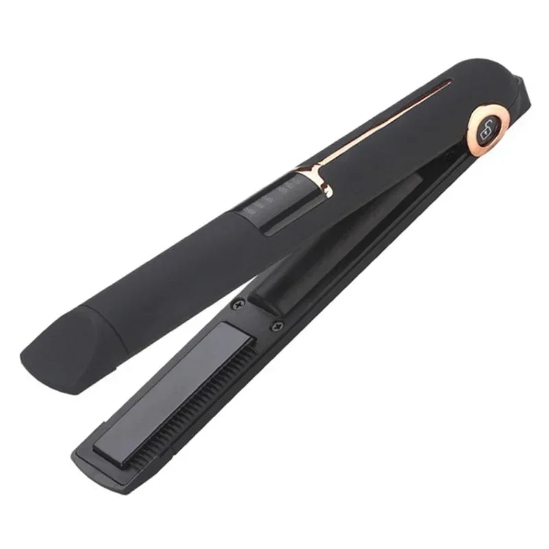 Portable USB Rechargeable Hair Straightener with Power Bank Lock System Travel Flat Irons Wireless Straightening Hair Curler